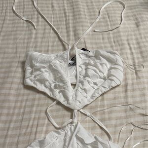 Fashion Nova White Halter Dress